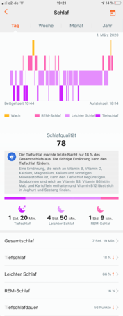 Il TruSleep tracking rileva sonno leggero, profondo e fasi REM