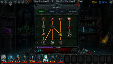 Un'immagine che mostra un albero dei talenti in Iratus: Il Signore dei Morti.