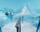 Sword of the Sea permette ai giocatori di attraversare il paesaggio con una "Hoversword". Nella foto - una schermata di gioco. (Fonte: Steam)