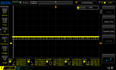 Luminosità al 25% - PWM a circa 230 Hz