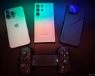 iPhone 15 Pro Max, Galaxy S24 Ultra, ROG Phone 8 Pro e controller Razer Kishi v2. (Immagine: Notebookcheck)