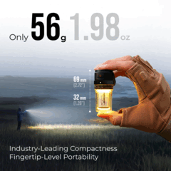 Lanterna Flextail Zero con illuminazione a 360 gradi sia come lanterna che come torcia orientata verso l'alto