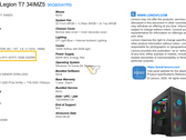 Le specifiche tecniche di Lenoto T7 (Image Source: videocardz)