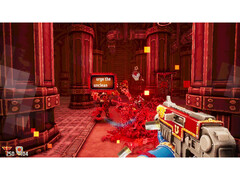 Uno screenshot del gameplay di Warhammer 40.000: Boltgun - Words of Vengeance che mostra il gameplay basato sulla digitazione. (Fonte immagine: Steam)