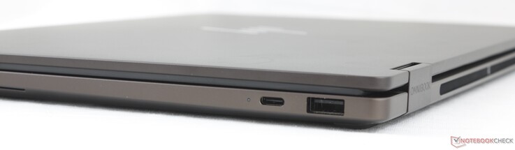 A destra: USB-C 3.2 Gen. 2 (40 Gbps) con DisplayPort 2.1 + Power Delivery 3.1, USB-A (10 Gbps)