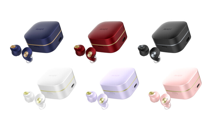 Gli auricolari Aviot TE-Q3R sono disponibili nei colori Lapis Blue, Red Spinel, Black Onyx, Pearl White, Lavender Jade e Pink Quartz. (Fonte: Aviot)