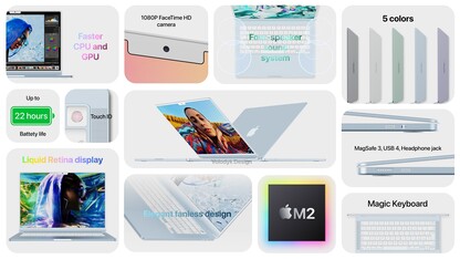Materiale di marketing del MacBook Air M2 realizzato dai fan. (Fonte immagine: @ld_vova)