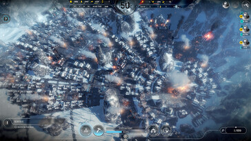 Un'immagine che mostra diversi edifici di Frostpunk.