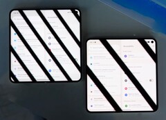 Il Google Pixel 10 Pro Fold (a destra) sfarfalla molto meno del suo predecessore. (Fonte: Android Central, YouTube)