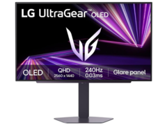 L&#039;LG UltraGear 27GX704A (nella foto) è dotato di un pannello OLED lucido. (Fonte: LG Japan)