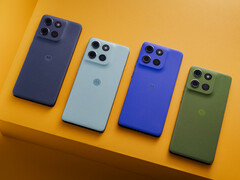 Motorola descrive i colori di lancio del Moto G56 come Black Oyster, Grey Mist, Dazzling Blue e Dill, tutti con marchio Pantone. (Fonte: Motorola)