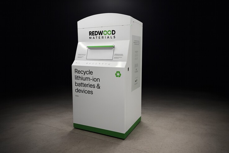 Il sistema di riciclaggio Redwood Battery Bin.