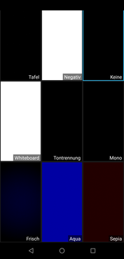 Applicazione predefinita della fotocamera - Modalità colore