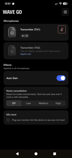 Schermata iniziale con funzione di disattivazione dell'audio