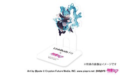 Un supporto appositamente illustrato sostiene gli auricolari Sony Hatsune Miku Linkbuds Fit. (Fonte: Sony)