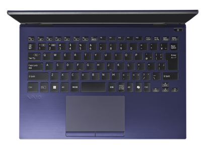 Vista della tastiera e del touchpad del Vaio T Kachi-iro Special Edition