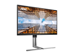 Il modello AOC U27U3X (nella foto) dispone di due porte HDMI 2.1, DisplayPort 1.4, porta USB-C (90W PD) e una porta USB 3.2 Gen1. (Fonte immagine: AOC)