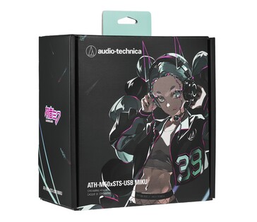 Le cuffie Audio-Technica Hatsune Miku ATH-M50xSTS-USB MIKU sono confezionate in una scatola illustrata in edizione limitata. (Fonte: Audio-Technica)