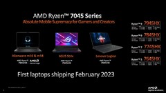 I punteggi di AMD Ryzen 7 7745HX Cinebench R23 sono trapelati online (immagine via AMD)