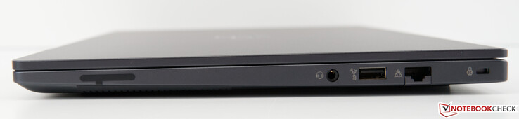 A destra: presa jack da 3,5 mm, USB 3.2 Gen2 Type-A, RJ45 (10/100/1000 Mbit/s)