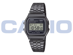 Il Casio Vintage A158WETB-1A (nella foto) ha una cassa cromata nera. (Fonte: Casio)