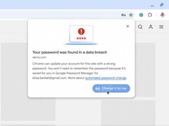 Chrome otterrà un cambio automatico di password per quando viene rilevata una violazione dei dati. (Fonte immagine: Google)