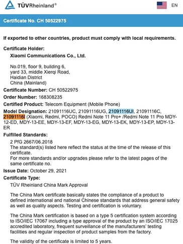 I "Redmi Note 11T Pro e Pro Plus" emergono su nuovi database ufficiali. (Fonte: BIS via MySmartPrice)
