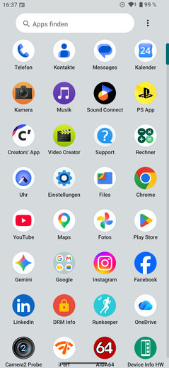 Sony Xperia 10 VIII: Cassetto delle app