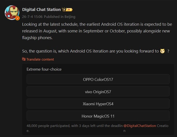 L'articolo di Digital Chat Station su HyperOS 4 e altri aggiornamenti relativi all'Android e 17 (traduzione automatica)