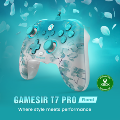 Il GameSir T7 Pro presenta un guscio opaco a motivi floreali e un design semitrasparente (fonte: GameSir)