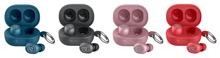 Gli auricolari JLab JBuds Mini ANC sono disponibili nei colori Grafite, Midnight Navy, Blush Pink e Ruby Red. (Fonte: JLab)