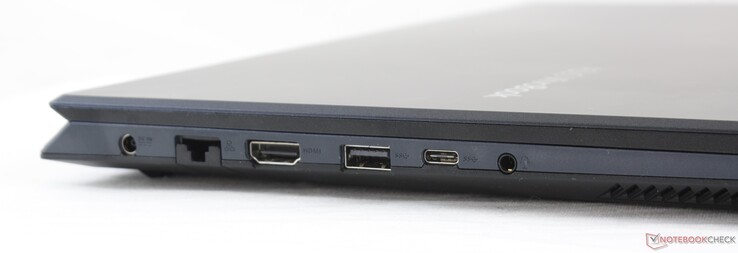Lato sinistro: alimentazione, RJ-45 (Gigabit), HDMI, USB-A 3.0, USB-C 3.1 Gen. 1