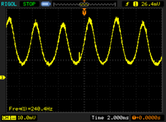 240 Hz PWM flickering a livelli di luminosità del 50% e inferiori