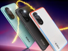 Poco M7 Plus nei colori Aqua Blue, Carbon Black e Chrome Silver. (Fonte immagine: Poco)