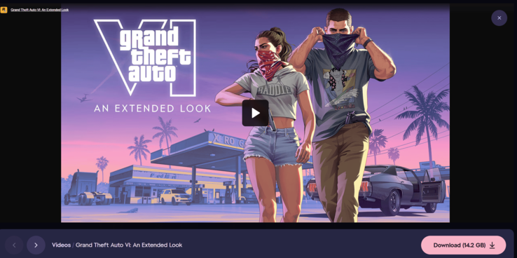 Il video di gameplay “Extended Look” di 26 minuti dedicato a GTA 6 è ora disponibile come download diretto da 14,2 GB.