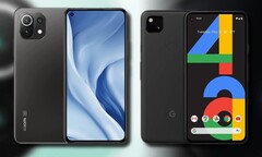 Lo Xiaomi Mi 11 Lite 5G (L) ha ottenuto lo stesso punteggio del Google Pixel 4a (R) nei benchmark della fotocamera. (Fonte immagine: Xiaomi/Google - modificato)