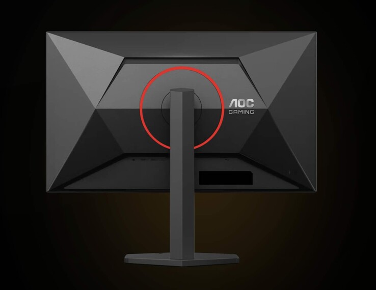 Il nuovo monitor da gaming AOC presenta un linguaggio stilistico molto caratteristico del marchio, con dettagli in rosso.