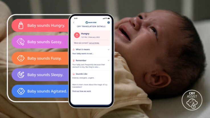 Il Baby Monitor See Pro 360° utilizza la tecnologia di interpretazione del pianto del bambino Zoundream AI per aiutare a semplificare la vita dei genitori con neonati. (Fonte: Maxi-Cosi)