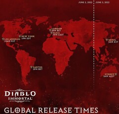 Tempi di rilascio globali di Diablo Immortal (Fonte: Diablo Immortal)