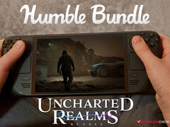 Il bundle Uncharted Realms rimarrà attivo fino al 23 agosto 2025. Nella foto: Steam Deck che gestisce Fort Solis. (Fonte: Notebookcheck, Steam e Humble Bundle - modifica)