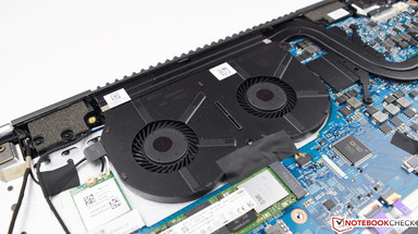 Two fans carry the heat from the case.