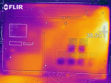 Distribuzione del calore in idle (lato inferiore)