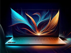 Rappresentazione artistica di un laptop dotato di un processore AMD Ryzen AI serie 400.