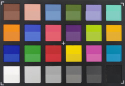 ColorChecker Passport: La metà inferiore di ogni area di colore mostra il colore di riferimento.