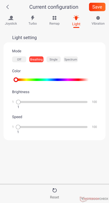 Le impostazioni relative ai colori dei loghi possono essere regolate nell’app.