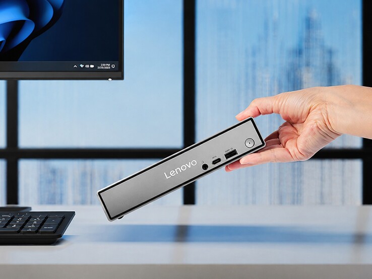 Il mini PC ThinkCentre Neo 50q Gen 7 è disponibile in un chassis da 1 litro, con dimensioni pari a 1,44 x 7,05 x 7,2 pollici.