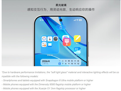 Xiaomi mette in evidenza i telefoni compatibili con gli effetti «soft light glass»