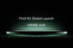 Oppo lancerà il Find N3 a livello globale il 19 ottobre. (Fonte immagine: Oppo - tradotto)