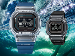 Il modello GBX-H5600-2 blu di Casio (a sinistra) e il modello GBX-H5600-1 nero (a destra).