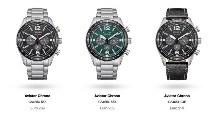 I nuovi orologi Citizen OF Collection Aviator. (Fonte: Citizen)